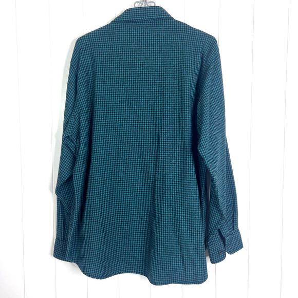 VTG Woolridge Green and Black Small Checked Button Front Shirt SZ XL - Picture 7 of 7